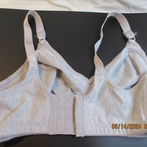 BALI ADORABLE BRA~ BOW & SATIN STRAPS~36DD #3036, 85% COTTON & 15%SPANDEX GRAY - Picture 4 of 13